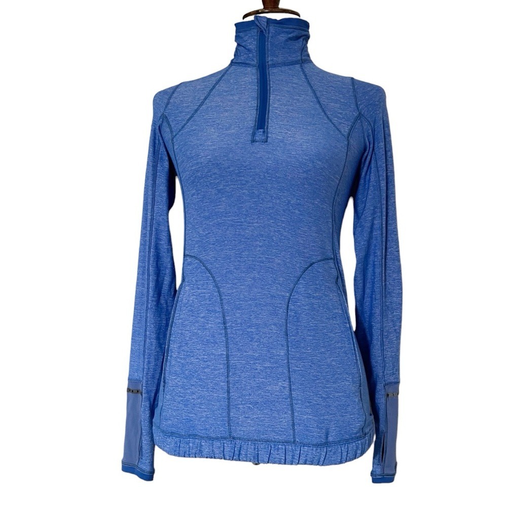 Lululemon Pace Pusher 1/2 Zip Heathered‎ Harbor Blue / Harbor Blue